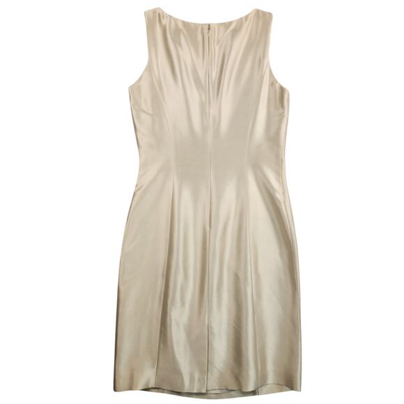 Ann Taylor 100% Cream Silk Sleeveless Vintage Dress & Coat Set  Women’s Size 6 - Picture 3 of 16
